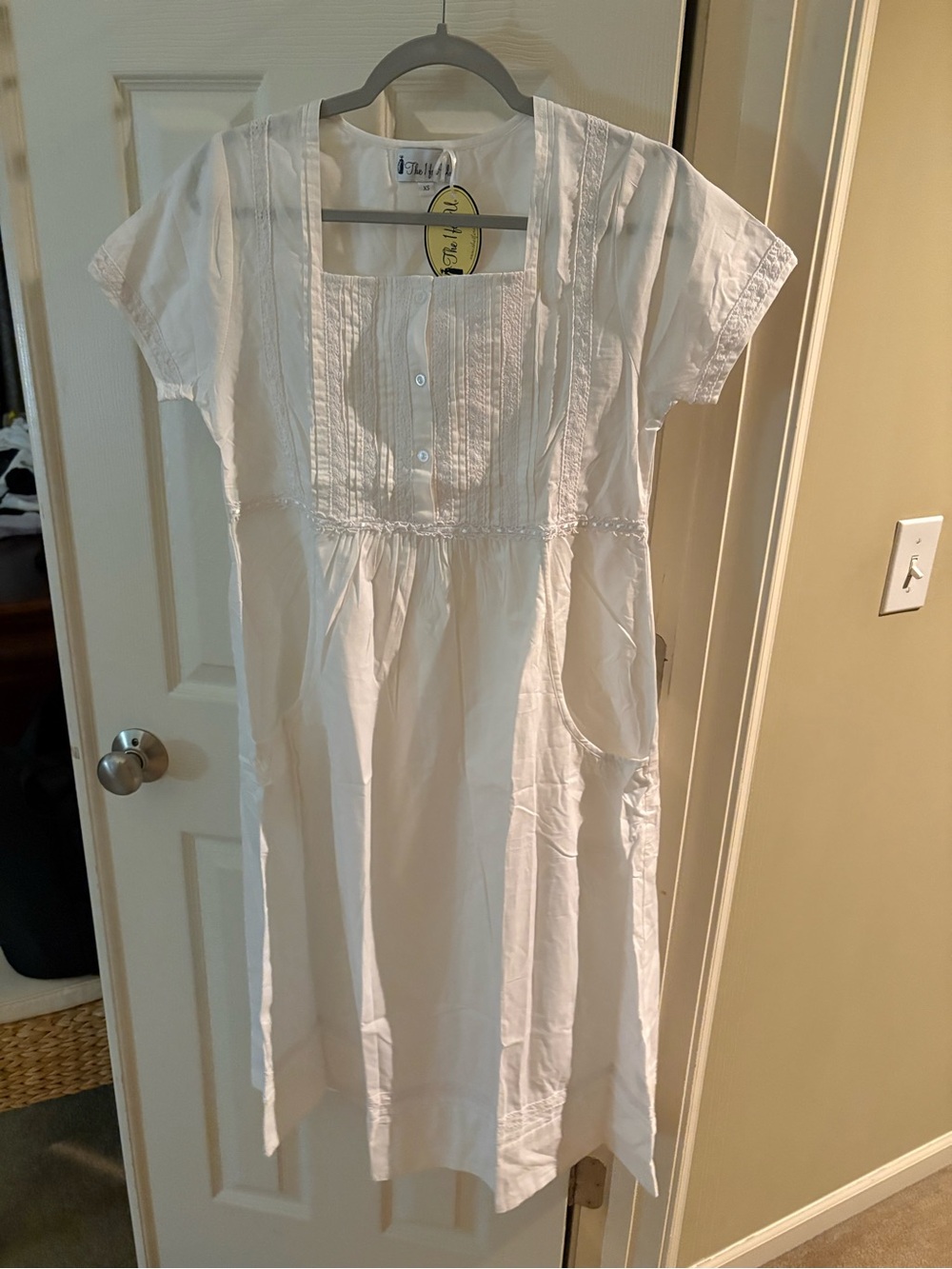 LARA White Cotton Pintuck Summer Dress